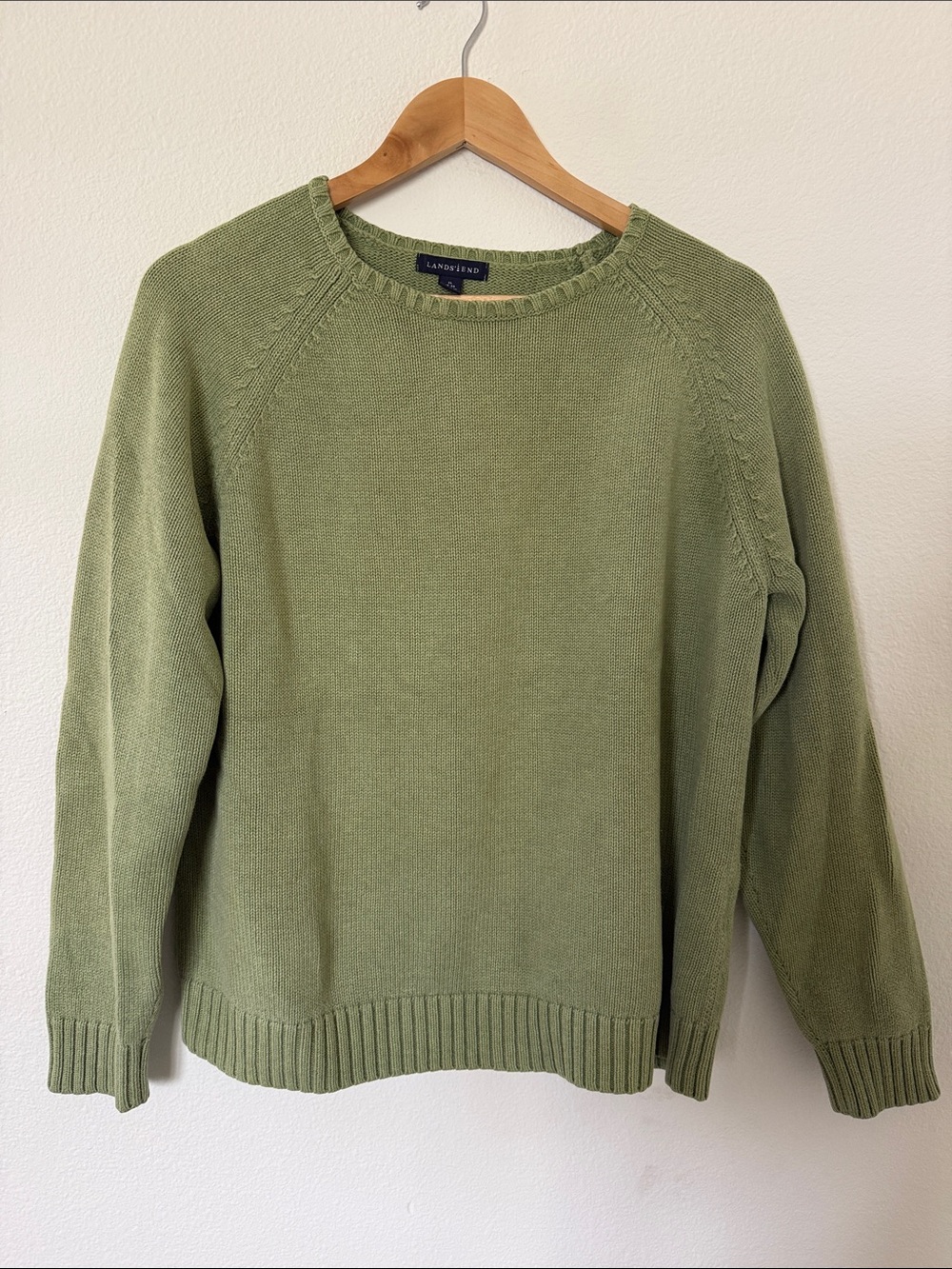 100% cotton light green sweater